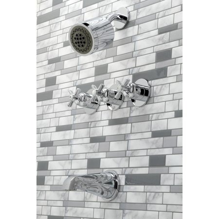 Kingston Brass KBX8131ZX Three-Handle Tub and Shower Faucet, Polished Chrome KBX8131ZX